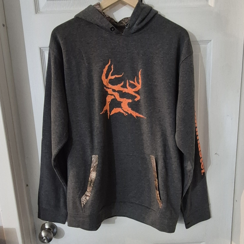 Men's Bushmaster Gray and Orange Hoodie Sweatshirt Sz L